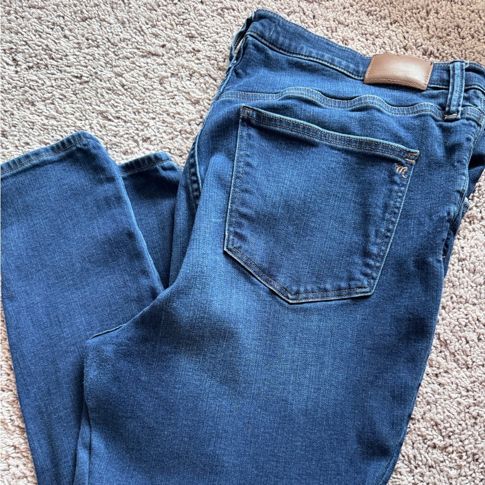 Madewell Blue Skinny Jeans with Subtle Distressing
